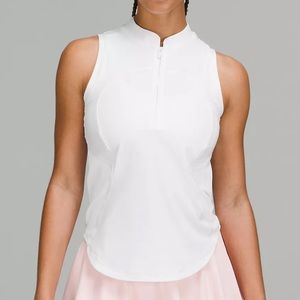 Lululemon Front Zip Mock-Neck Tennis Tank Top - White
